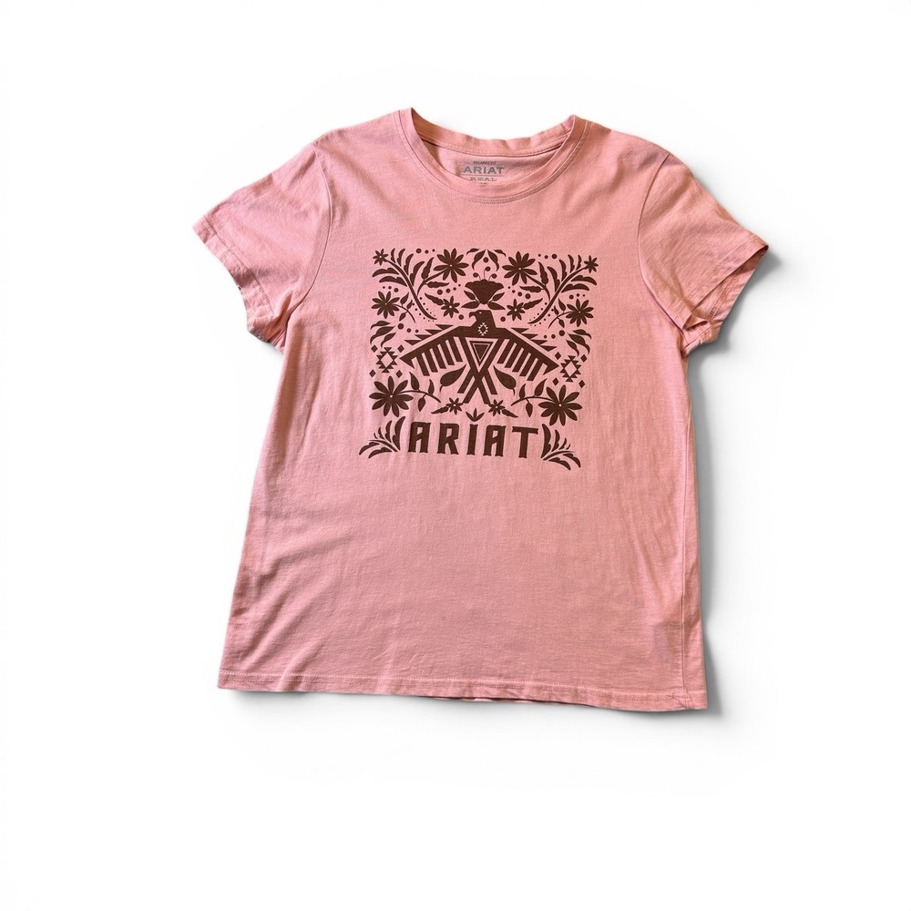 Ariat Shirt Women Small Pink Real Logo T Western Rancher Cowgirl Rodeo Work